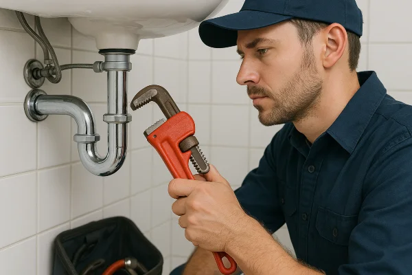a male plumber installating a water heater from Houston Plumbing Repair in Houston, TX - Houston Emergency Plumbing Services