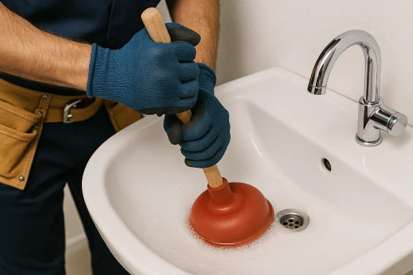 a male technician tightening a ball valve from Houston Plumbing Repair in Houston, TX - Houston Emergency Plumbing Services