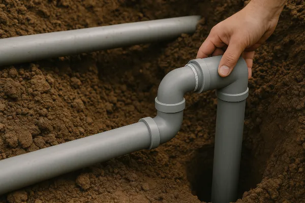 PVC pipes going underground from Houston Plumbing Repair in Sugar Land, TX - Sugar Land TX